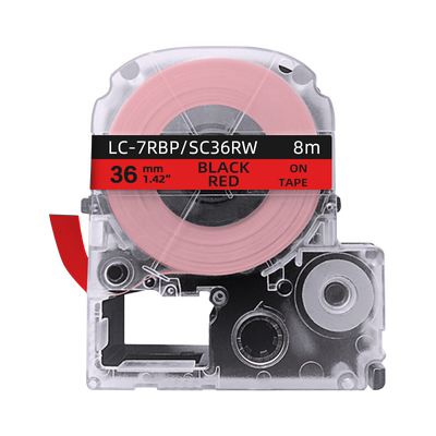 创硕TECHAIN KJM/PTe-461/SC36RW/LC-7RBP标签色带红底黑字36mm适用LW-1000P SR5900P机型