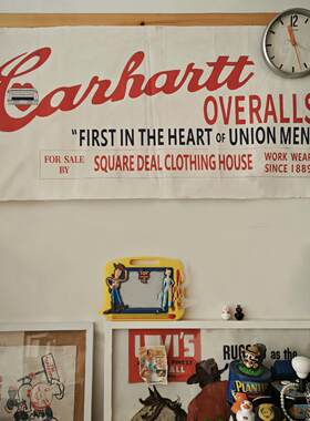 【可接定制】Carhartt复古广告宣传挂布美式挂旗店铺古着店装饰布