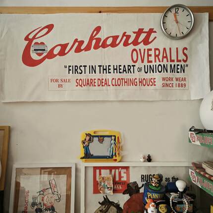【可接定制】Carhartt复古广告宣传挂布美式挂旗店铺古着店装饰布