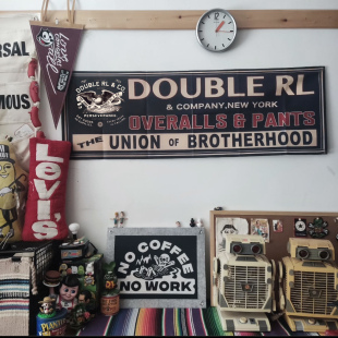 挂旗店铺古着店装 RRL复古广告宣传挂布美式 饰布vintage 可定制