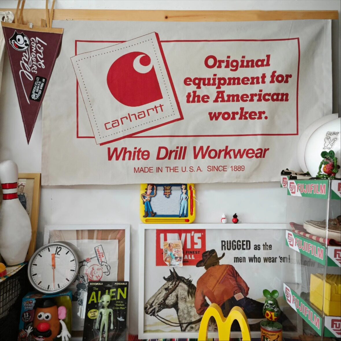 Carhartt 复古广告宣传挂布ins挂毯卧室书房背景布挂布装饰横幅