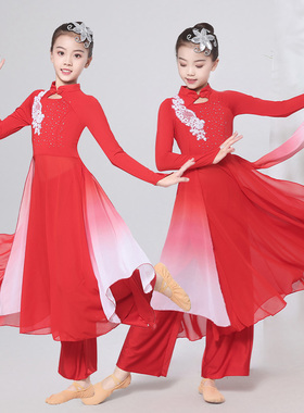 五星红旗大合唱演出服红色大摆裙万疆开场舞蹈服儿童现代表演服装