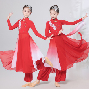 五星红旗大合唱演出服红色大摆裙万疆开场舞蹈服儿童现代表演服装