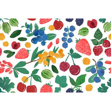 手绘水果蔬菜插画素材彩色植物图案设计元素矢量素材