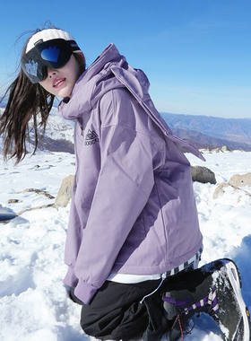 紫色滑雪服套装男小个子冬季加绒