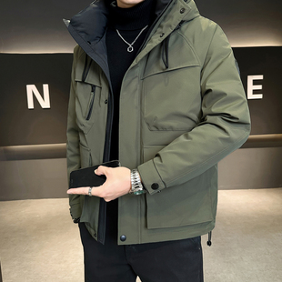 短款 90白鸭绒加厚保暖户外冲锋衣工装 外套 男2025新款 羽绒服冬季