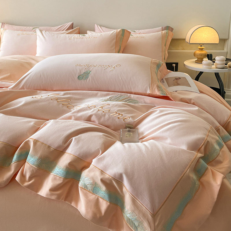 A类加厚200支纯棉磨毛被套四件套全棉床单100秋冬季保暖床上用品4