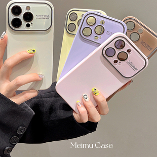 高级感纯色自带镜头膜适用苹果16手机壳iphone15promax新款 手机套 14液态硅胶软13女12防摔13pro全包15pro爆款