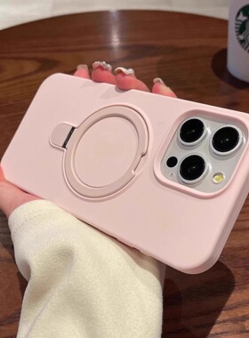 适用苹果16promax手机壳iPhone17promax液态硅胶磁吸支架新款13promax简约12pro软15情侣14/13全包防摔保护套