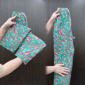 女高腰束脚裤 休闲花裤 国风直筒裤 洋气显瘦九分爆款 子 夏季 花裤 爆款