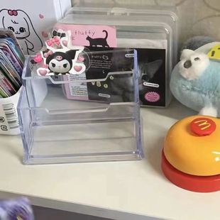 桌面咕卡收纳盒ins风闪卡高透小马卡牌收藏盒 明星盲盒自印置物架