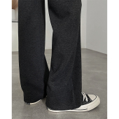 子小个子窄版 人字纹加厚裤 2024新款 直筒裤 加绒毛呢阔腿裤 女秋冬季