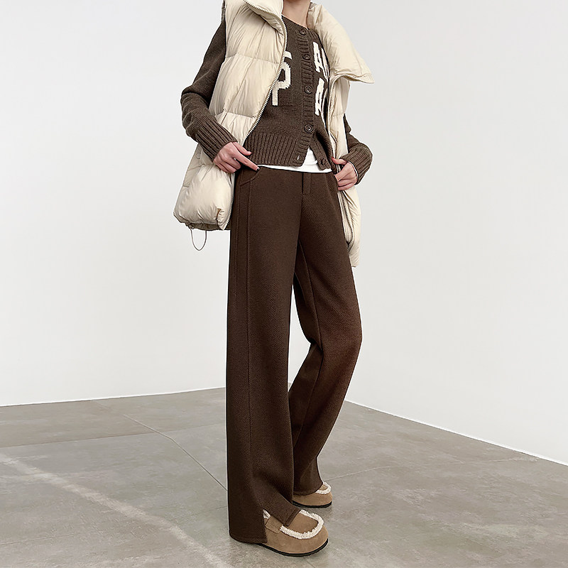 开叉直筒裤女2025新款秋冬高腰宽松镰刀香蕉裤加厚加绒窄版阔腿裤,女装/女士精品,休闲裤,淘宝优惠券,粉丝福利购,淘宝优惠卷