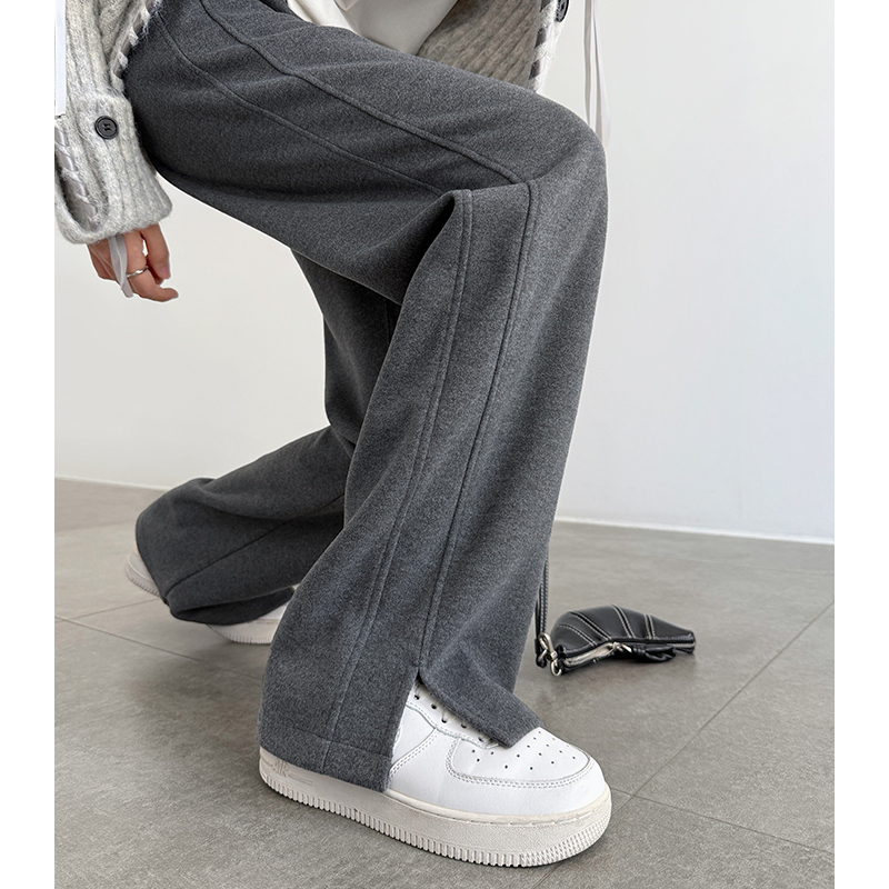 高腰垂坠感云朵绒醋酸羊毛阔腿裤