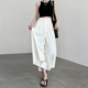 冰丝裙裤 高腰垂感二合一气质大摆西装 女夏2024新款 白色九分阔腿裤