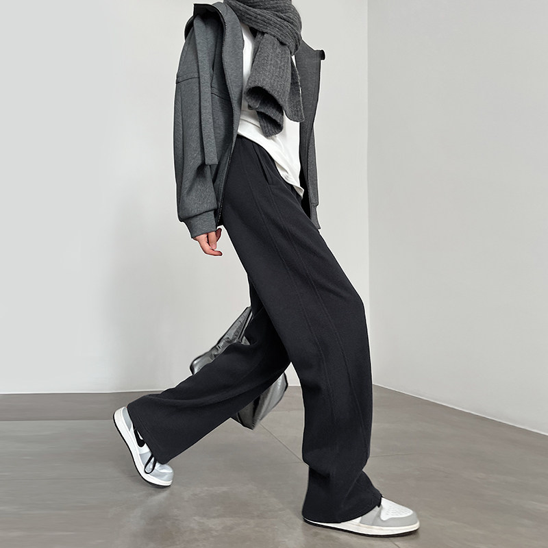 桑蚕丝弯刀裤女2025新款冬高腰加厚香蕉裤显瘦直筒窄版加绒阔腿裤,女装/女士精品,休闲裤,淘宝优惠券,粉丝福利购,淘宝优惠卷