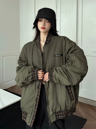 Зеленая ретро куртка, бейсбольная демисезонная осенняя форма, пуховик для влюбленных, в американском стиле