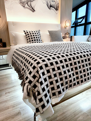 床旗仿羊绒北欧品质超好床尾毯