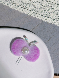 羊毛毡手作拉布布头插ob11娃娃发夹儿童发夹 遗忘小熊发夹、手持