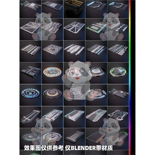 c4d赛博朋克墙面地面门检修设备obj硬表面科技科幻3d模型