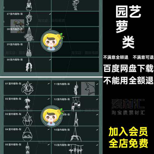 盆景绿植园艺笔刷蕨类植物室内设计悬挂procreate景观萝