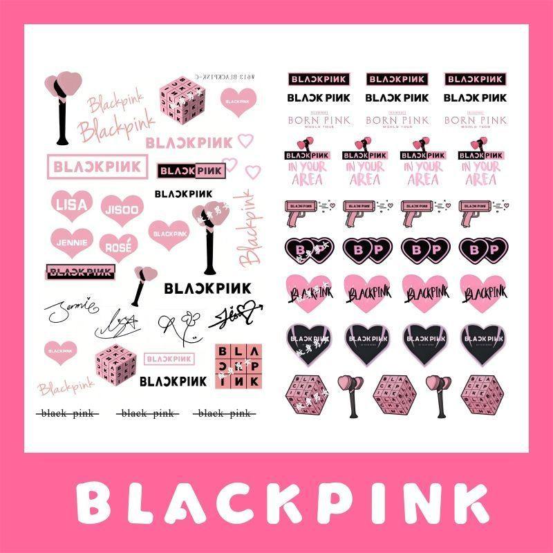 BLACKPINK演唱会粉丝应援粉色妆容纹身贴脸贴