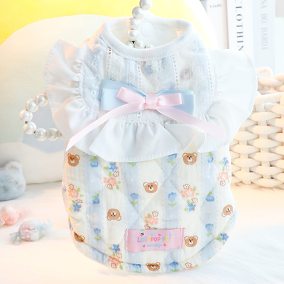 狗狗衣服秋冬装厚款猫公主裙婴儿棉纱舒适棉衣小型犬比熊宠物6852