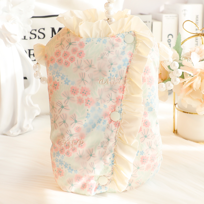 Accope猫咪狗狗秋冬刺绣花边棉服