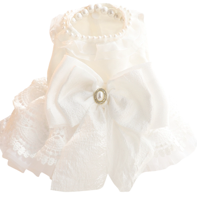 Accope猫咪狗狗王妃白色婚纱礼服