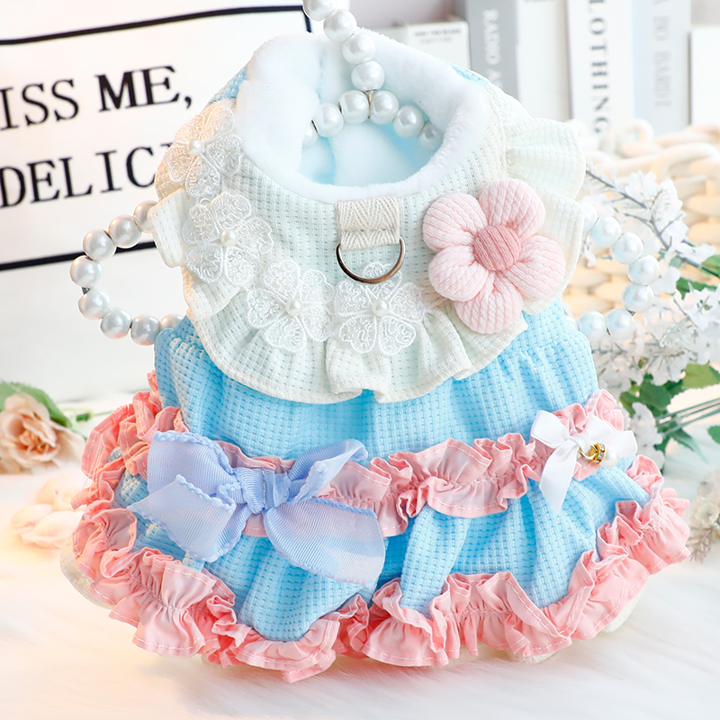 可牵引 华夫格棉面料 男女猫咪狗狗都能穿