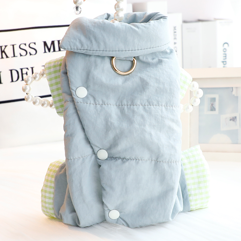 狗狗衣服秋冬装厚款四脚棉内衬夹棉牵引背开扣小型犬泰迪宠物4929