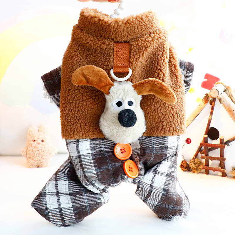 狗狗衣服秋冬装厚款可爱棕色卡通四腿牵引棉衣小型犬泰迪宠物6486,宠物/宠物食品及用品,狗宠物服装/雨衣,淘宝优惠券,粉丝福利购,淘宝优惠卷