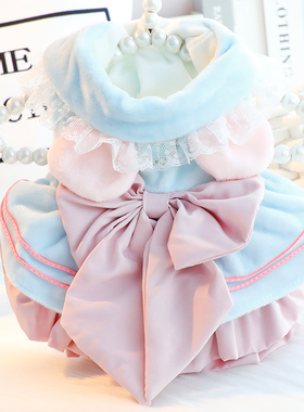 狗狗衣服秋冬装厚款猫咪公主裙棉衣美少女可爱小型犬泰迪宠物6875