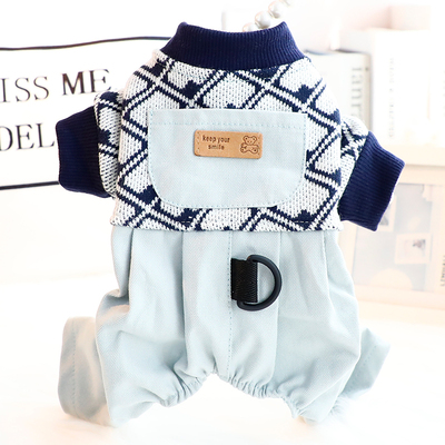 Accope狗狗帅气毛织口袋四脚套装