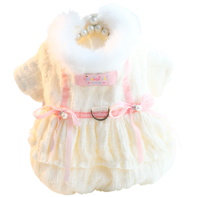 Accope猫咪狗狗软毛可爱牵引冬裙