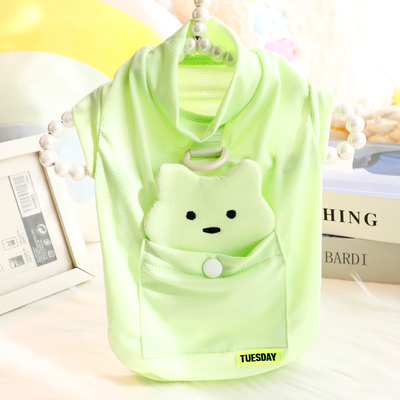 狗狗衣服春夏薄款猫咪冰丝凉感背心T恤可牵引小型犬泰迪宠物7643