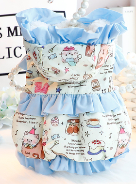 狗狗衣服秋冬装厚款猫公主裙棉衣可爱猫咪卡通小型犬比熊宠物6879