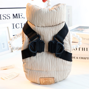 狗狗衣服秋冬装 猫咪帅气登山马甲牵引棉衣小型犬泰迪宠物6325 厚款