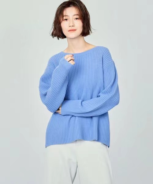 1017123 日单贵牌 五色入 温柔气质款坑竖条纹船领针织衫 BC5-5