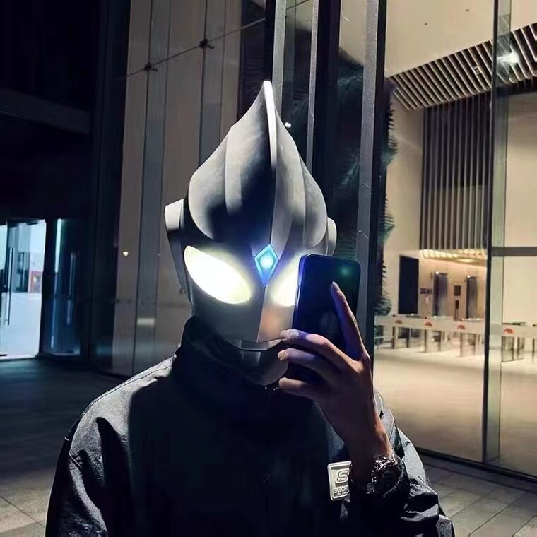 cosplay迪迦奥特曼头套 万圣节面具男孩儿童头盔发光道具网红面罩