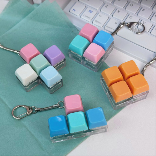 功德解压按键钥匙扣四宫格挂件