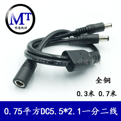 5.5*2.1一分二电源线适配器
