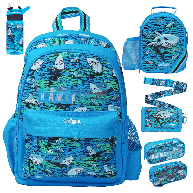 澳洲smiggle书包小学生儿童双肩包女孩背包卡通鲨鱼背包休闲包