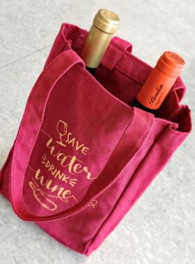 不含酒」750ml*2支装隔档酒红色便携帆布葡萄酒手提袋