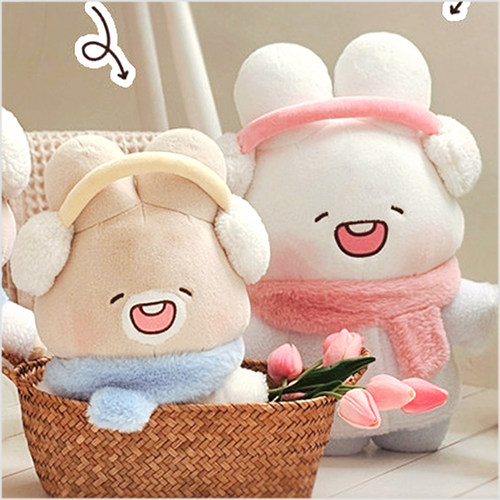 韩国奶油泡芙兔shuya玩偶冬装兔