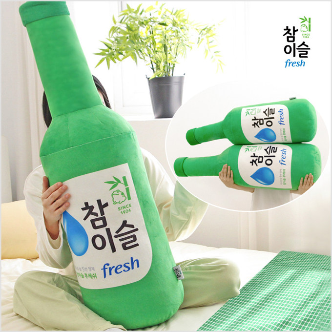 韩国真露酒瓶烧酒半身大抱枕靠枕
