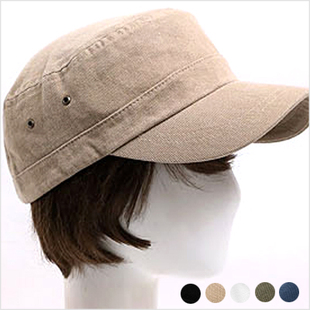 韩国代购进口韩版男式做旧磨毛贴布/纯棉纯色平顶帽/复古男士帽子
