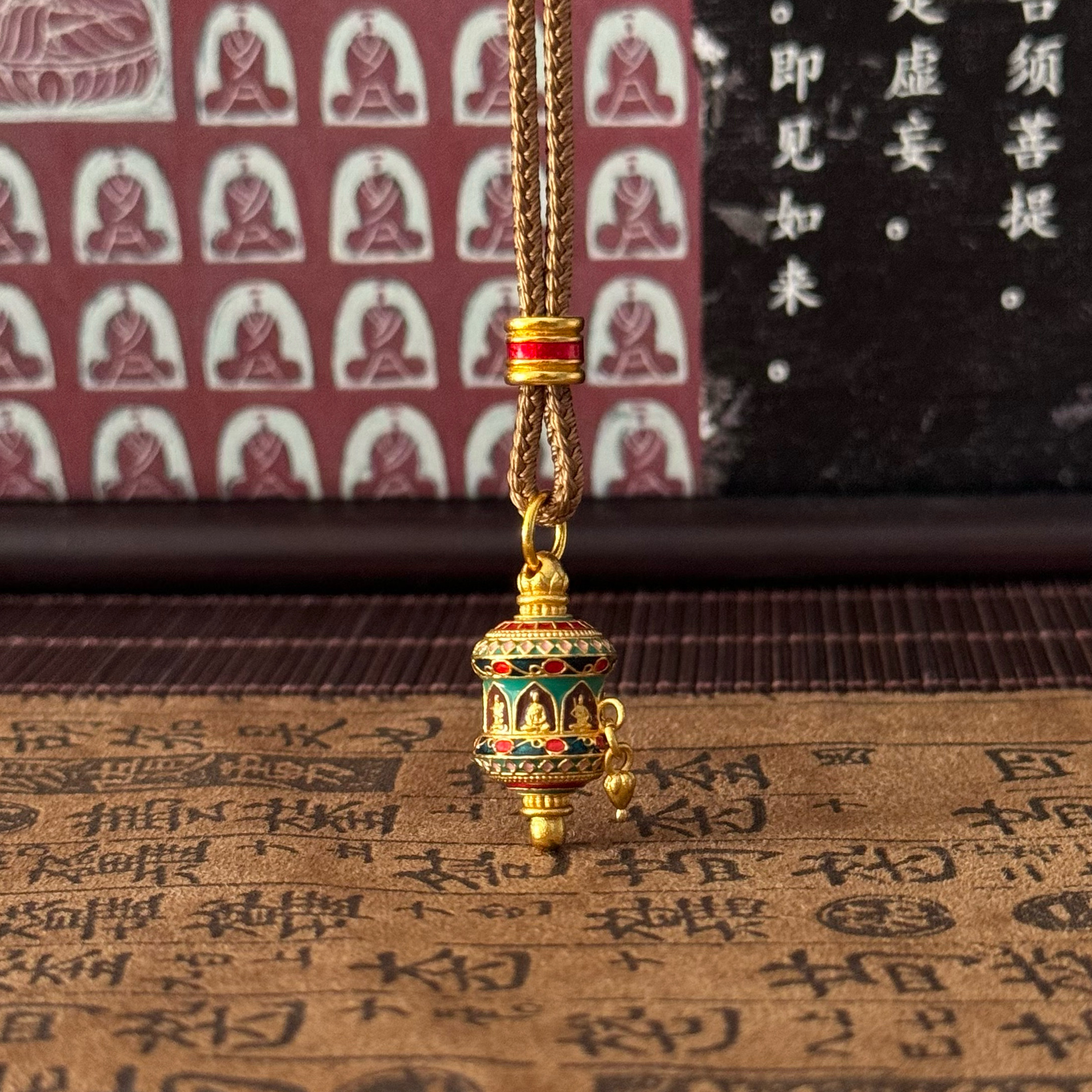 八大守护神转金筒项链珐琅吊坠女藏式民族风新中式小众设计感轻奢,饰品/流行首饰/时尚饰品新,项链,淘宝优惠券,粉丝福利购,淘宝优惠卷