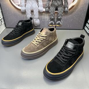 快手同款冬季低帮平底软底休闲系带加绒保暖板鞋韩版潮牌个性男鞋