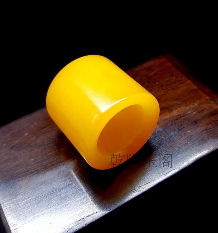 男士指环和田玉黄玉民族风男
